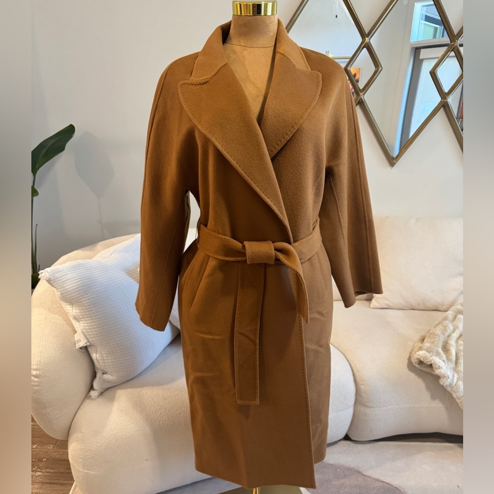 Gentle Herd | Classic Belted Camel Wrap Coat
